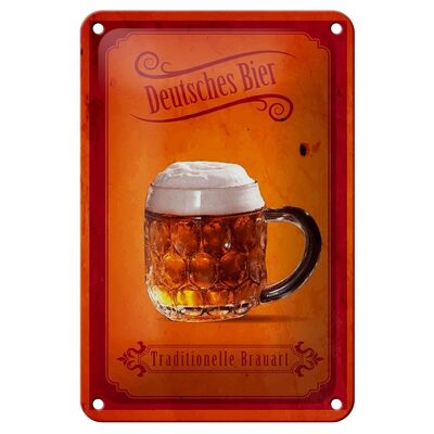 Blechschild Spruch 12x18cm Deutsches Bier traditionelle Dekoration