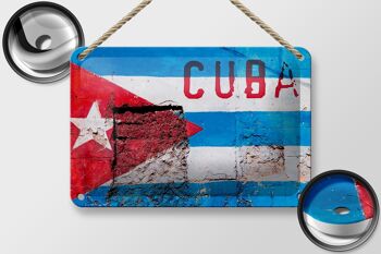 Drapeau en étain 18x12cm, drapeau de Cuba sur une décoration murale 2