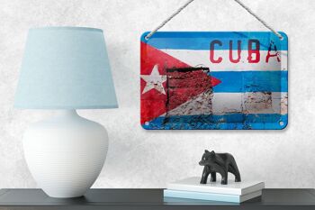 Drapeau en étain 18x12cm, drapeau de Cuba sur une décoration murale 4