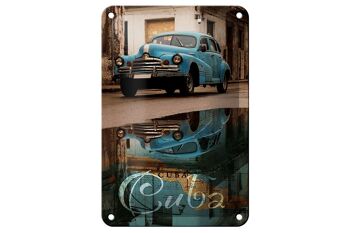 Plaque en étain disant 12x18cm Cuba voiture bleu décoration de voiture vintage 1