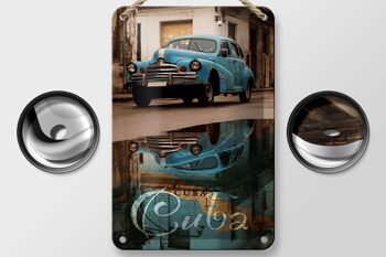 Plaque en étain disant 12x18cm Cuba voiture bleu décoration de voiture vintage 2
