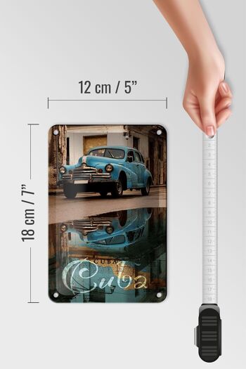 Plaque en étain disant 12x18cm Cuba voiture bleu décoration de voiture vintage 5
