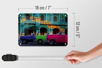 Panneau en étain indiquant 18x12cm, carte de Cuba, décoration pour 3 voitures 5