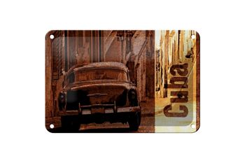 Panneau en étain disant 18x12cm, voiture Cuba, décoration rétro vintage 1