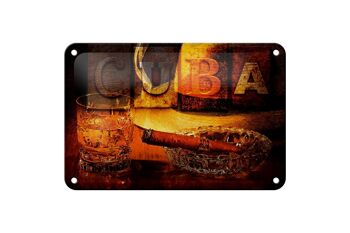 Panneau en étain indiquant 18x12cm, Cuba, cigare, rhum, décoration de la Havane 1