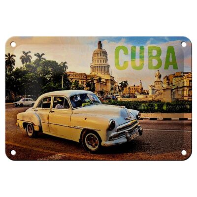 Blechschild Spruch 18x12cm Cuba Auto weisser Oldtimer Dekoration