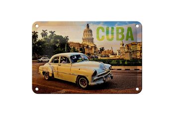 Panneau en étain disant 18x12cm, voiture Cuba, décoration de voiture vintage blanche 1