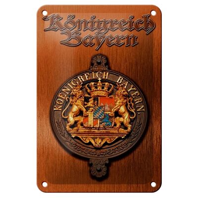 Cartel de chapa con decoración del escudo de armas del Reino de Baviera, 12x18 cm
