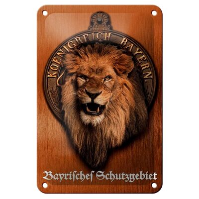 Letrero de chapa que dice 12x18 cm Decoración del león del Reino de Baviera