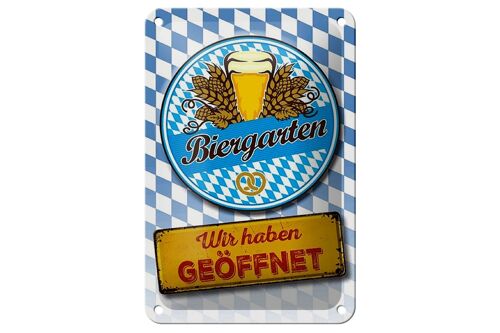 Blechschild Bayern 12x18cm Biergarten wir haben geöffnet Dekoration