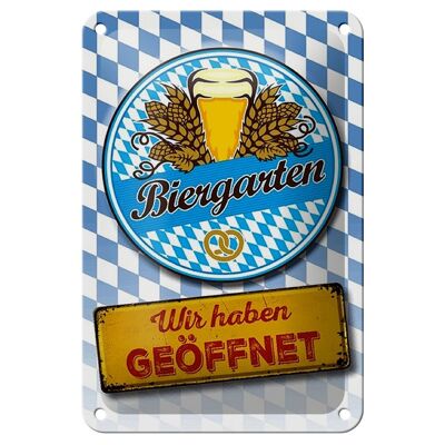 Blechschild Bayern 12x18cm Biergarten wir haben geöffnet Dekoration