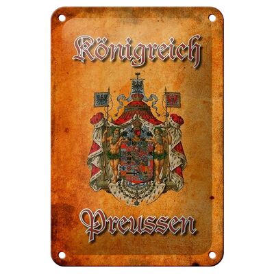 Blechschild Spruch 12x18cm Königreich Preussen Wappen WandDekoration