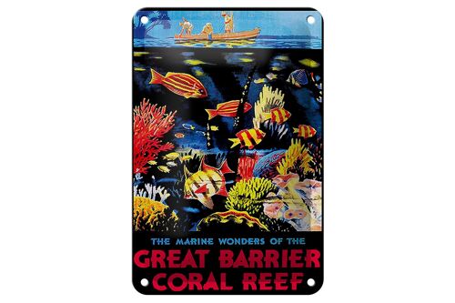 Blechschild Spruch 12x18cm creat barrier coral reef Dekoration