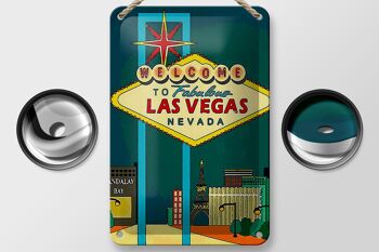 Panneau en étain disant 12x18cm, bienvenue dans la fabuleuse décoration de Las Vegas 2