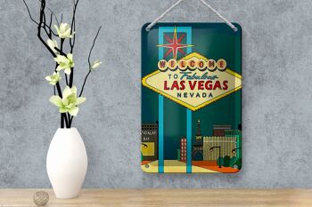 Panneau en étain disant 12x18cm, bienvenue dans la fabuleuse décoration de Las Vegas 4