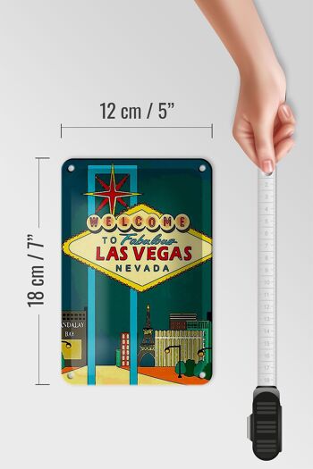 Panneau en étain disant 12x18cm, bienvenue dans la fabuleuse décoration de Las Vegas 5