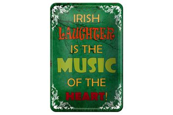 Plaque en étain disant 12x18cm Le rire irlandais est la musique de la décoration 1