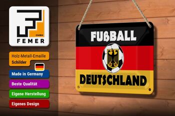 Panneau en étain disant 18x12cm, décoration de football Allemagne 3