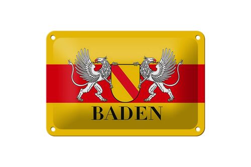 Blechschild Flagge 18x12cm Baden Wappen Wanddeko Dekoration