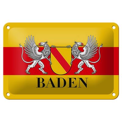Blechschild Flagge 18x12cm Baden Wappen Wanddeko Dekoration