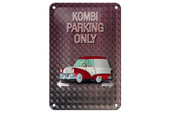 Panneau en étain disant 12x18cm Kombi parking uniquement décoration murale de voiture 1