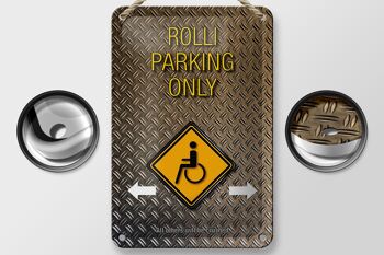 Panneau en étain indiquant 12x18cm, décoration de stationnement pour fauteuil roulant uniquement 2