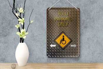 Panneau en étain indiquant 12x18cm, décoration de stationnement pour fauteuil roulant uniquement 4