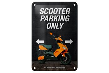 Panneau en étain indiquant 12x18cm Parking scooter uniquement toutes les autres décorations 1