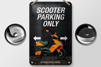 Panneau en étain indiquant 12x18cm Parking scooter uniquement toutes les autres décorations 2