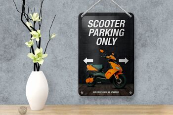 Panneau en étain indiquant 12x18cm Parking scooter uniquement toutes les autres décorations 4