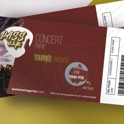 Ticket de concert - annonce de grossesse - grand-père