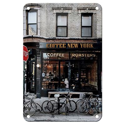 Blechschild Spruch 12x18cm Coffee new York Kaffee Dekoration