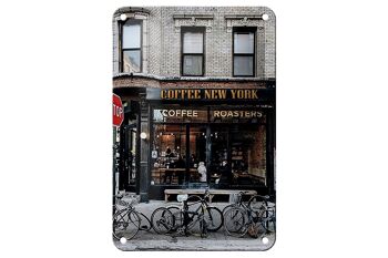 Panneau en étain disant 12x18cm, décoration de café café new york 1