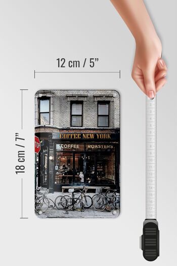 Panneau en étain disant 12x18cm, décoration de café café new york 5