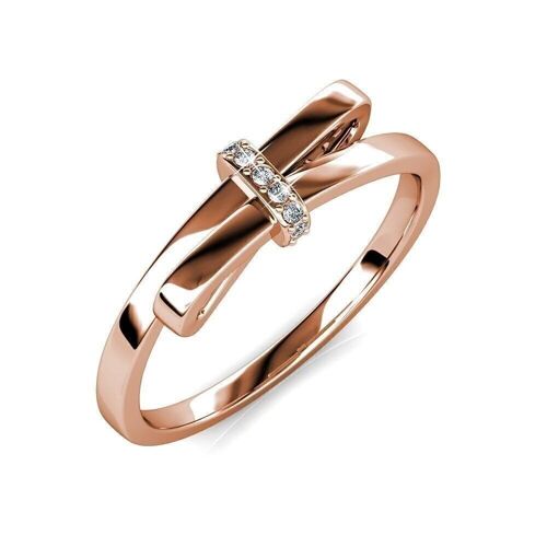 Bague Luminous Bow - Or Rosé et Cristal I MYC-Paris.com