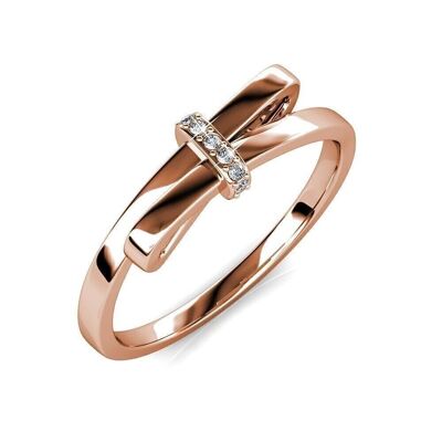 Ring mit leuchtender Schleife – Roségold und Kristall I MYC-Paris.com