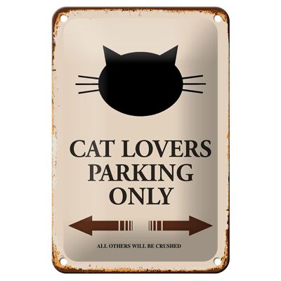 Blechschild Spruch 12x18cm cat lovers parking only Katze Dekoration