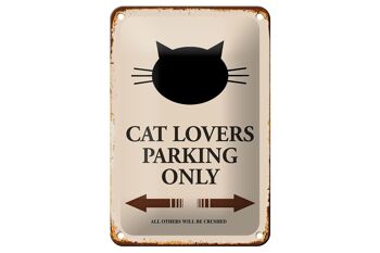 Panneau en étain indiquant 12x18cm, amoureux des chats, parking uniquement, décoration pour chats 1