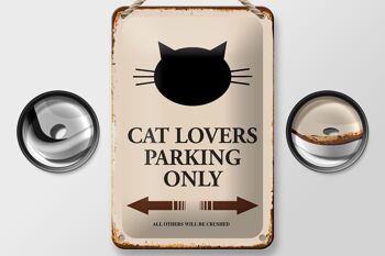 Panneau en étain indiquant 12x18cm, amoureux des chats, parking uniquement, décoration pour chats 2