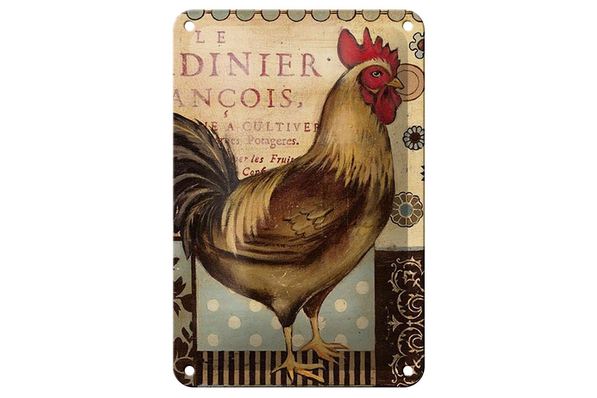 Tin sign saying 12x18cm nostalgia chicken vintage antique decoration