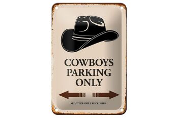 Panneau en étain indiquant 12x18cm, décoration de stationnement Cowboys uniquement 1