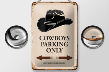 Panneau en étain indiquant 12x18cm, décoration de stationnement Cowboys uniquement 2