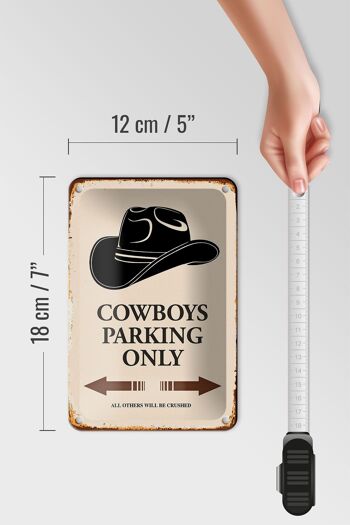 Panneau en étain indiquant 12x18cm, décoration de stationnement Cowboys uniquement 5