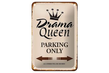Panneau en étain indiquant 12x18cm, décoration de stationnement Drama Queen uniquement 1