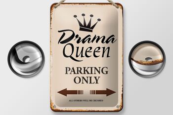 Panneau en étain indiquant 12x18cm, décoration de stationnement Drama Queen uniquement 2