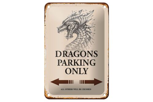 Blechschild Spruch 12x18cm Dragons parking only Dekoration