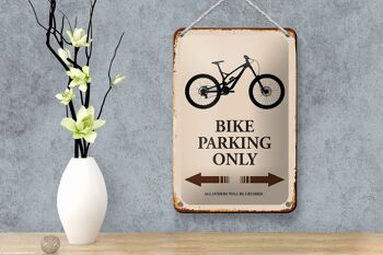 Panneau en étain indiquant 12x18cm, décoration pour stationnement de vélo uniquement 4