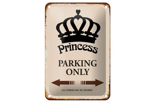 Blechschild Spruch 12x18cm Princess parking only Korona Dekoration