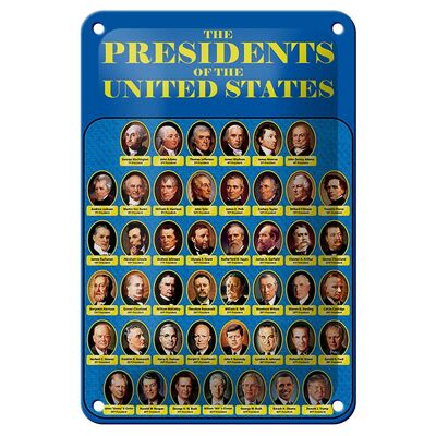 Blechschild Spruch 12x18cm the presidents of United States Dekoration