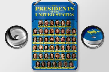 Plaque en étain disant 12x18cm, décoration des présidents des États-Unis 2
